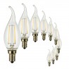 SunSeed, 10 X E14 3W LAMPADINA LED COLPO DI VENTO C35TA A FILAMENTO LED IN ZAFFIRO SINTETICO Luce calda 2700K 350 Lumen 300°