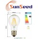4 X Lampada Goccia SunSeed 8W a Filamento LED E27 Luce Calda 2700K