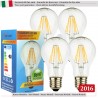 SunSeed, 4 X E27 8W LAMPADINA LED GOCCIA A60 A FILAMENTO LED IN ZAFFIRO SINTETICO Luce calda 2700K 800 Lumen