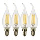 4 X Lampadina Colpo di Vento SunSeed 4W a Filamento LED in Zaffiro Sintetico E14 Luce Calda 2700K