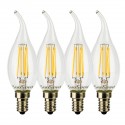 SunSeed, 4 X E14 4W LAMPADINA LED COLPO DI VENTO C35TA A FILAMENTO LED IN ZAFFIRO SINTETICO Luce calda 2700K 470 Lumen 300°