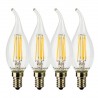 SunSeed, 4 X E14 5W LAMPADINA LED COLPO DI VENTO C35TA A FILAMENTO LED IN ZAFFIRO SINTETICO Luce calda 2700K 600 Lumen 300°