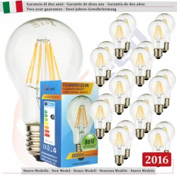 20 X Lampadina Goccia SunSeed 8W a Filamento LED E27 Luce Calda 2700K