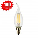 SunSeed 100 X E14 6W LAMPADINA LED COLPO DI VENTO C35TA A FILAMENTO LED IN ZAFFIRO SINTETICO Luce calda 2700K 806 Lumen 300°