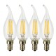 SunSeed, 4 X E14 6W LAMPADINA LED COLPO DI VENTO C35TA A FILAMENTO LED IN ZAFFIRO SINTETICO Luce Naturale 4000K 806 Lumen 300°