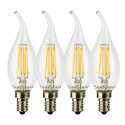 SunSeed, 4 X E14 6W LAMPADINA LED COLPO DI VENTO C35TA A FILAMENTO LED IN ZAFFIRO SINTETICO Luce Naturale 4000K 806 Lumen 300°