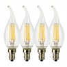 SunSeed, 4 X E14 6W LAMPADINA LED COLPO DI VENTO C35TA A FILAMENTO LED IN ZAFFIRO SINTETICO Luce Naturale 4000K 806 Lumen 300°