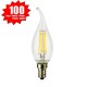 SunSeed, 100 X E14 6W LAMPADINA LED COLPO DI VENTO C35TA A FILAMENTO LED IN ZAFFIRO SINTETICO Luce Naturale 4000K 806 Lumen 300°