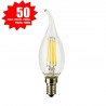 SunSeed, 50 X E14 6W LAMPADINA LED COLPO DI VENTO C35TA A FILAMENTO LED IN ZAFFIRO SINTETICO Luce Naturale 4000K 806 Lumen 300°