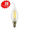 SunSeed, 20 X E14 6W LAMPADINA LED COLPO DI VENTO C35TA A FILAMENTO LED IN ZAFFIRO SINTETICO Luce Naturale 4000K 806 Lumen 300°