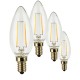 SunSeed, 4 X E14 3W LAMPADINA LED CANDELA C35 A FILAMENTO LED IN ZAFFIRO SINTETICO Luce calda 2700K 350 Lumen 300°