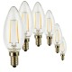 SunSeed, 6 X E14 3W LAMPADINA LED CANDELA C35 A FILAMENTO LED IN ZAFFIRO SINTETICO Luce calda 2700K 350 Lumen 300°