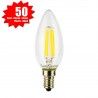 SunSeed, 50 X E14 4W LAMPADINA LED CANDELA C35 A FILAMENTO LED IN ZAFFIRO SINTETICO Luce naturale 4000K 470 Lumen 300°