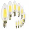 SunSeed, 10 X E14 4W LAMPADINA LED CANDELA C35 A FILAMENTO LED IN ZAFFIRO SINTETICO Luce naturale 4000K 470 Lumen 300°