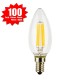 100 X Lampadina Candela SunSeed 5W a Filamento LED in Zaffiro Sintetico E14 Luce Calda 2700K