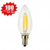 SunSeed, 100 X E14 5W LAMPADINA LED CANDELA C35 A FILAMENTO LED IN ZAFFIRO SINTETICO Luce calda 2700K 600 Lumen 300°