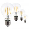SunSeed, 4 X E27 5W LAMPADINA LED GOCCIA A60 A FILAMENTO LED IN ZAFFIRO SINTETICO Luce calda 2700K 600 Lumen 300°