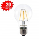SunSeed, 20 X E27 5W LAMPADINA LED GOCCIA A60 A FILAMENTO LED IN ZAFFIRO SINTETICO Luce calda 2700K 600 Lumen 300°