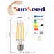 SunSeed, 4 X E27 13W LAMPADINA LED GOCCIA A68 A FILAMENTO LED IN ZAFFIRO SINTETICO Luce naturale 4000K 1800 Lumen