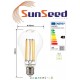 SunSeed, 4 X E27 16W LAMPADINA LED GOCCIA A75 A FILAMENTO LED IN ZAFFIRO SINTETICO Luce calda 2700K 2300 Lumen