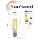 SunSeed, 4 X E27 18W LAMPADINA LED GOCCIA A75 A FILAMENTO LED IN ZAFFIRO SINTETICO Luce naturale 4000K 2700 Lumen