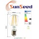 SunSeed, 10 X E27 7W (equivale a 75W) LAMPADINA LED GOCCIA A60 A FILAMENTO LED Luce naturale 4000K 806 Lumen