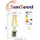 SunSeed, 4 X E27 9W (equivale a 90W) LAMPADINA LED GOCCIA A60 A FILAMENTO LED Luce naturale 4000K 1200 Lumen
