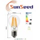 SunSeed, 10 X E27 12W LAMPADINA LED GOCCIA A60 A FILAMENTO LED IN ZAFFIRO SINTETICO Luce calda 2700K 1500 Lumen