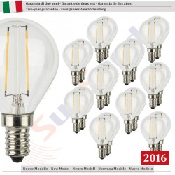 SunSeed, 20X E14 2W LAMPADINA LED SFERA G45 A FILAMENTO LED IN ZAFFIRO SINTETICO Luce calda 2700K 200 Lumen 300° Driver IC