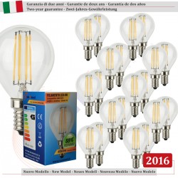 SunSeed, 20 X E14 4W LAMPADINA LED SFERA G45 A FILAMENTO LED IN ZAFFIRO SINTETICO Luce calda 2700K 470 Lumen 300° Driver IC