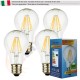4 X Lampadina Goccia SunSeed 6W a Filamento LED in Zaffiro Sintetico E27 Luce Calda 2700K