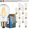 SunSeed, 10 X E27 6W LAMPADINA LED GOCCIA A60 A FILAMENTO LED IN ZAFFIRO SINTETICO Luce calda 2700K 650 Lumen 300°